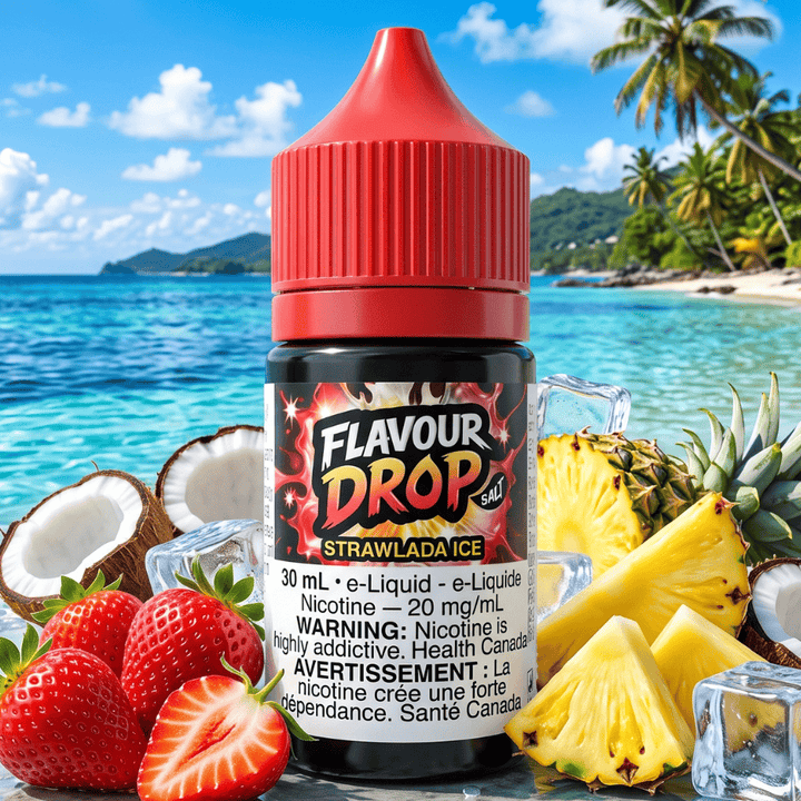 Flavour Drop Salts - Strawlada Ice 30mL / 20mg Okotoks Vape SuperStore Okotoks Alberta