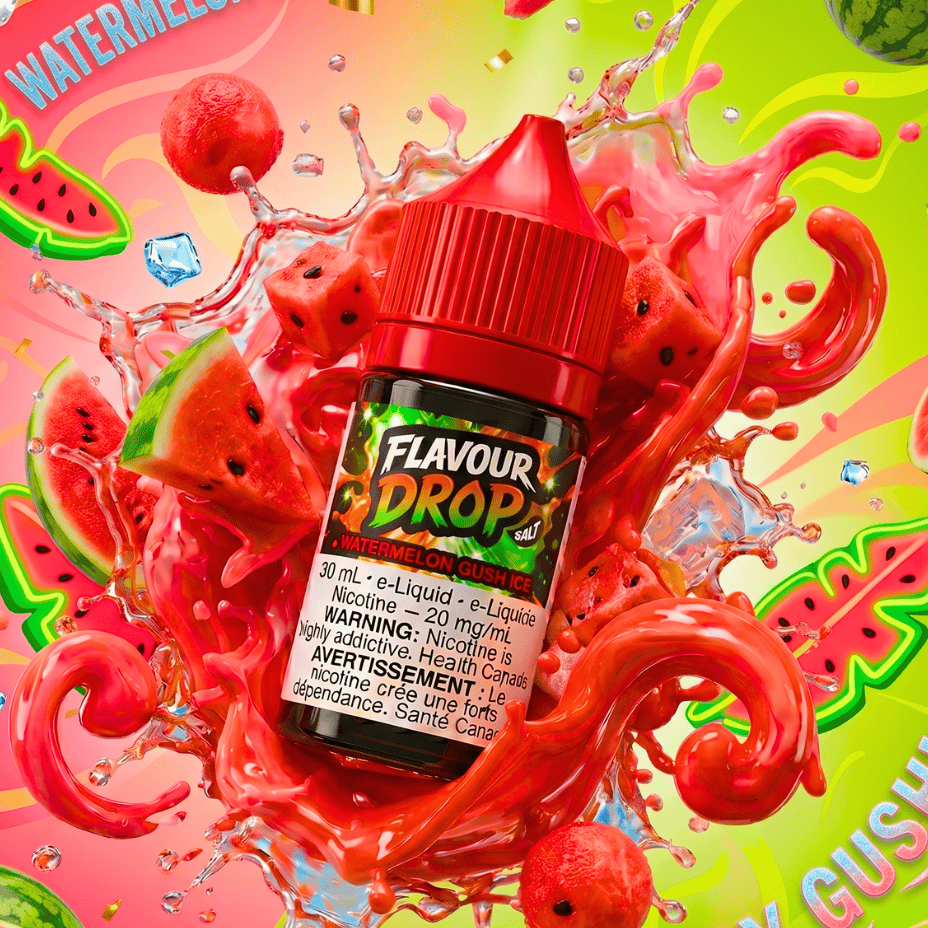 Flavour Drop Salts - Watermelon Gush Ice 30mL / 20mg Okotoks Vape SuperStore Okotoks Alberta