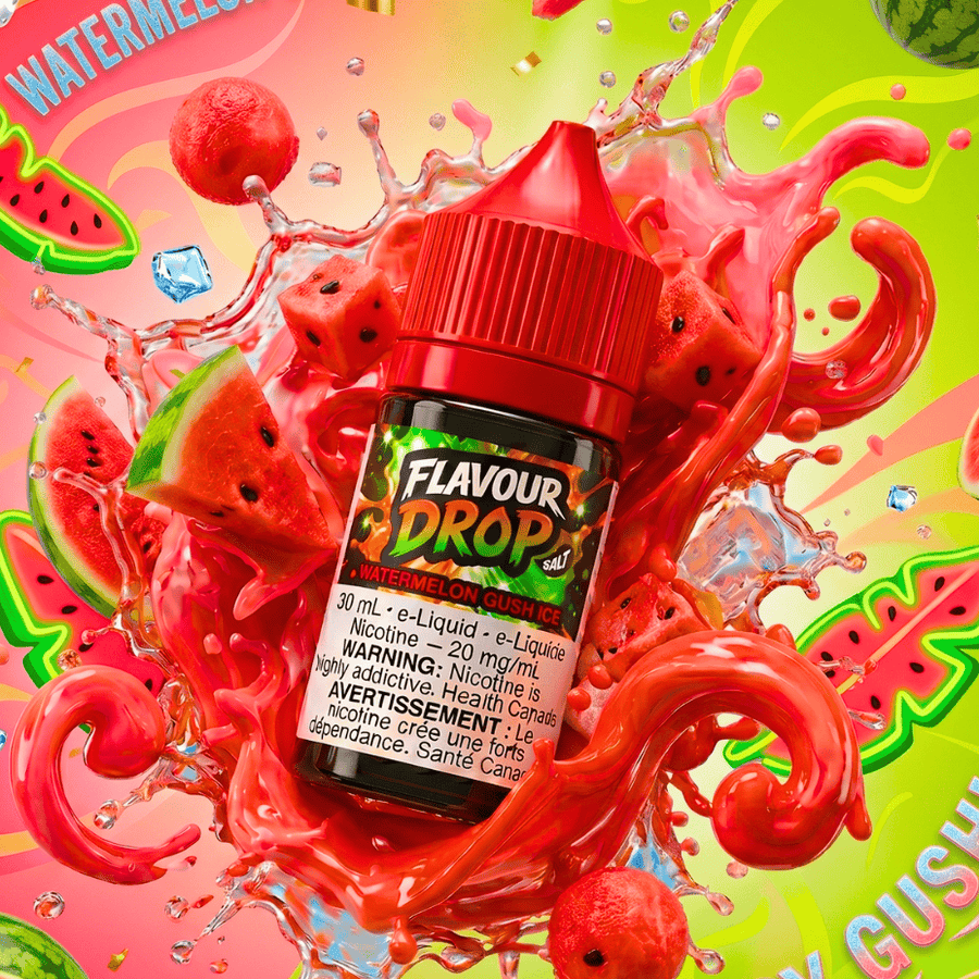 Flavour Drop Salts - Watermelon Gush Ice 30mL / 20mg Okotoks Vape SuperStore Okotoks Alberta