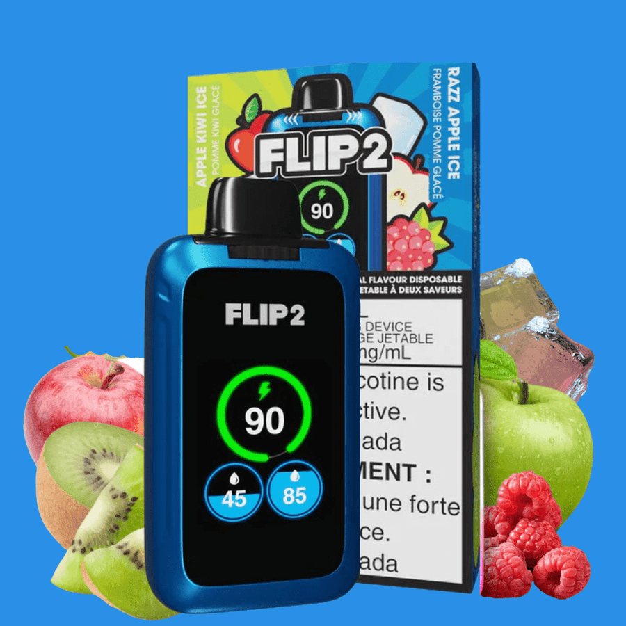 Flip Bar 2 Disposable Vape- Apple Kiwi Ice and Razz Apple Ice 11000 Puffs Okotoks Vape SuperStore Okotoks Alberta