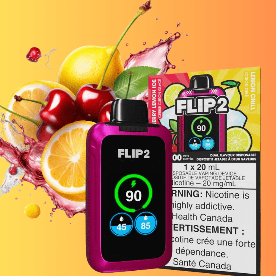 Flip Bar 2 Disposable Vape-Cherry Lemon & Lemon Chill 11000 Puffs Okotoks Vape SuperStore Okotoks Alberta