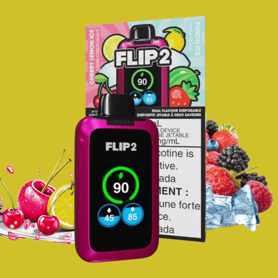 Flip Bar 2 Disposable Vape-Cherry Lemon & Punch Ice 11000 Puffs Okotoks Vape SuperStore Okotoks Alberta