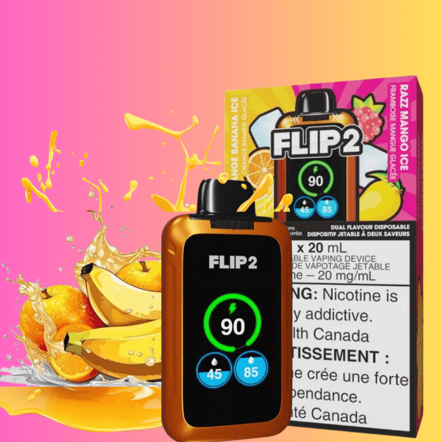 Flip Bar 2 Disposable Vape- Orange Banana & Razz Mango Ice 11000 Puffs Okotoks Vape SuperStore Okotoks Alberta