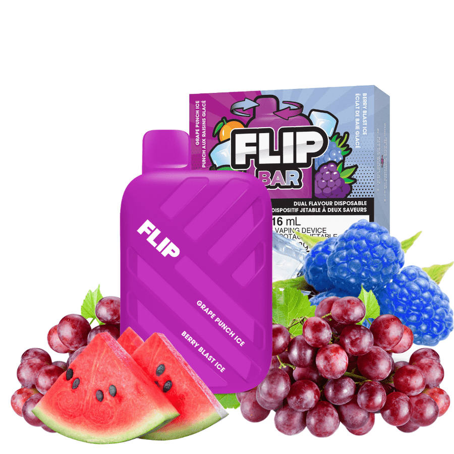 FLIP BAR Disposable-Grape Punch and Berry Blast Ice 9000 Puffs / 20mg Okotoks Vape SuperStore Okotoks Alberta