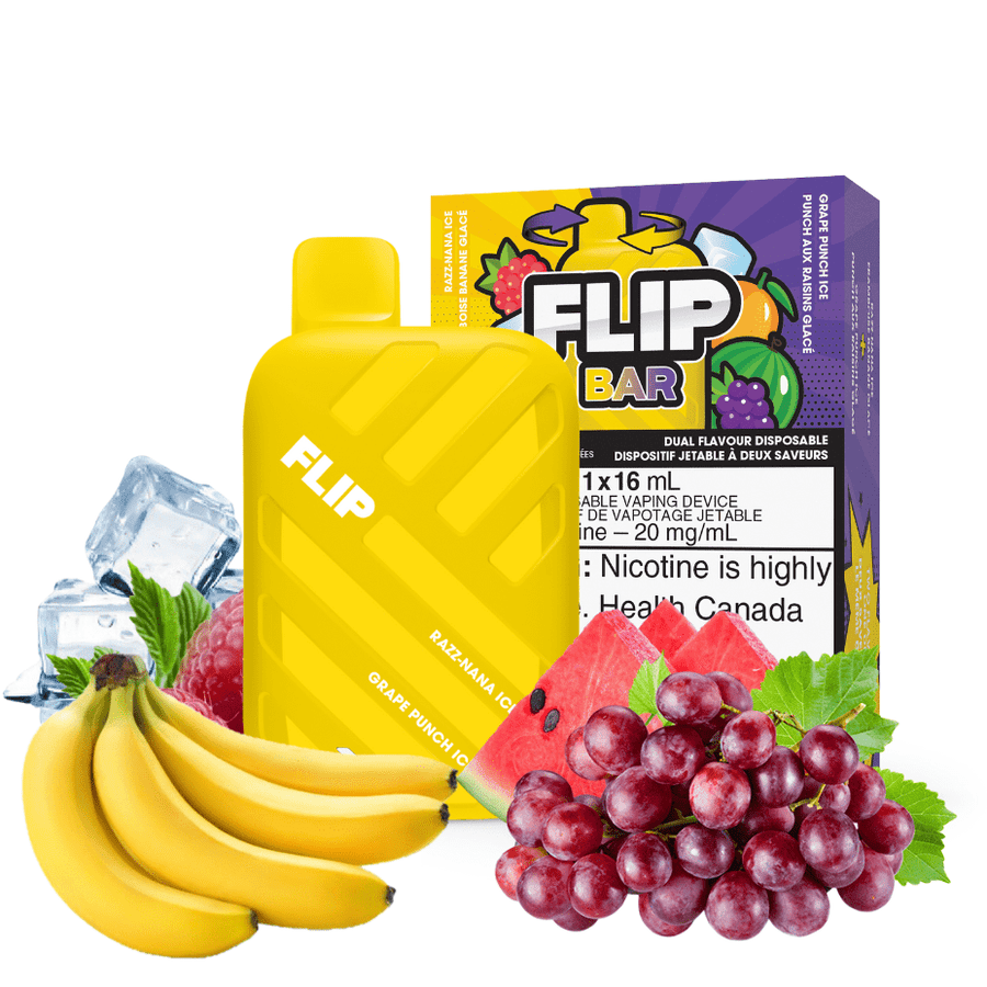 FLIP BAR Disposable-Razz Nana Ice and Grape Punch 9000 Puffs / 20mg Okotoks Vape SuperStore Okotoks Alberta