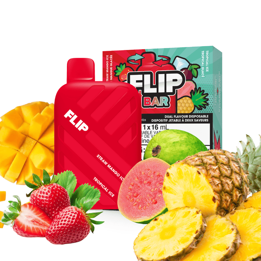 FLIP BAR Disposable- Straw Mango and Tropical Ice 9000 Puffs / 20mg Okotoks Vape SuperStore Okotoks Alberta