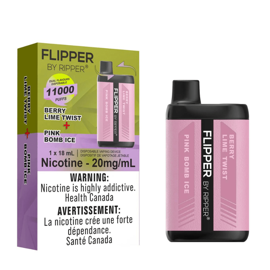 Flipper 11000 Disposable Vape-Berry Lime Twist + Pink Bomb Ice 11000 Puffs / 20mg Okotoks Vape SuperStore Okotoks Alberta