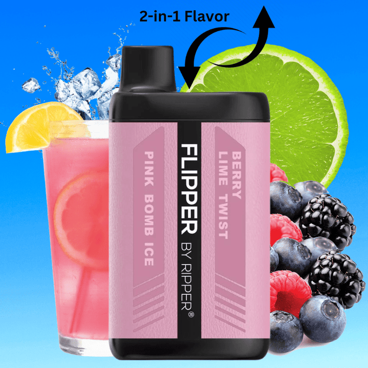 Flipper 11000 Disposable Vape-Berry Lime Twist + Pink Bomb Ice 11000 Puffs / 20mg Okotoks Vape SuperStore Okotoks Alberta