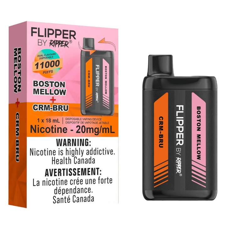 Flipper 11000 Disposable Vape-Boston Mellow + CRM-BRU 11000 Puffs / 20mg Okotoks Vape SuperStore Okotoks Alberta