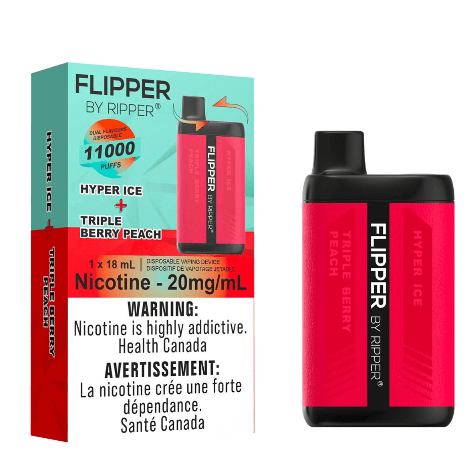 Flipper 11000 Disposable Vape-Hyper Ice + Triple Berry Peach 11000 Puffs / 20mg Okotoks Vape SuperStore Okotoks Alberta