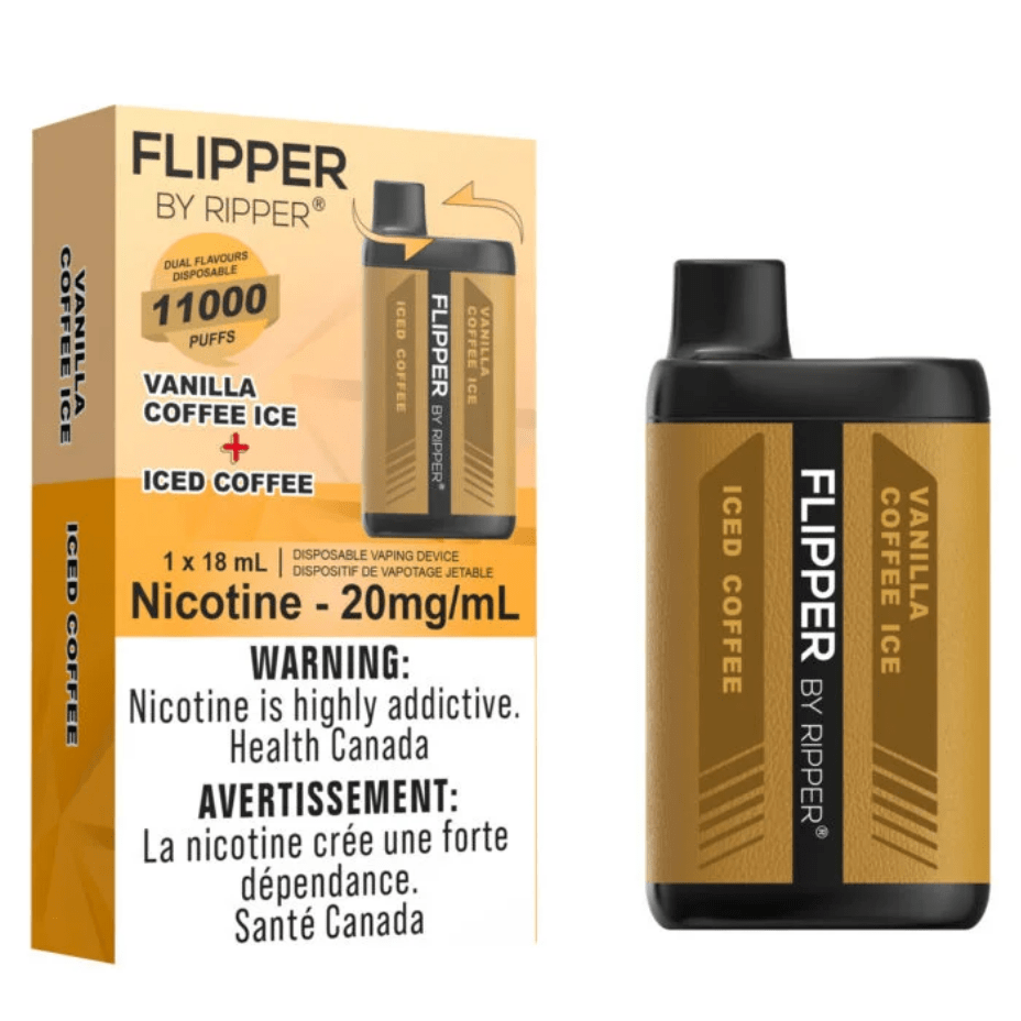 Flipper 11000 Disposable Vape-Iced Coffee + Vanilla Ice Coffee 11000 Puffs / 20mg Okotoks Vape SuperStore Okotoks Alberta