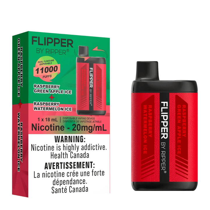 Flipper 11000 Disposable Vape-Raspberry Green Apple Ice + Raspberry Watermelon Ice 11000 Puffs / 20mg Okotoks Vape SuperStore Okotoks Alberta