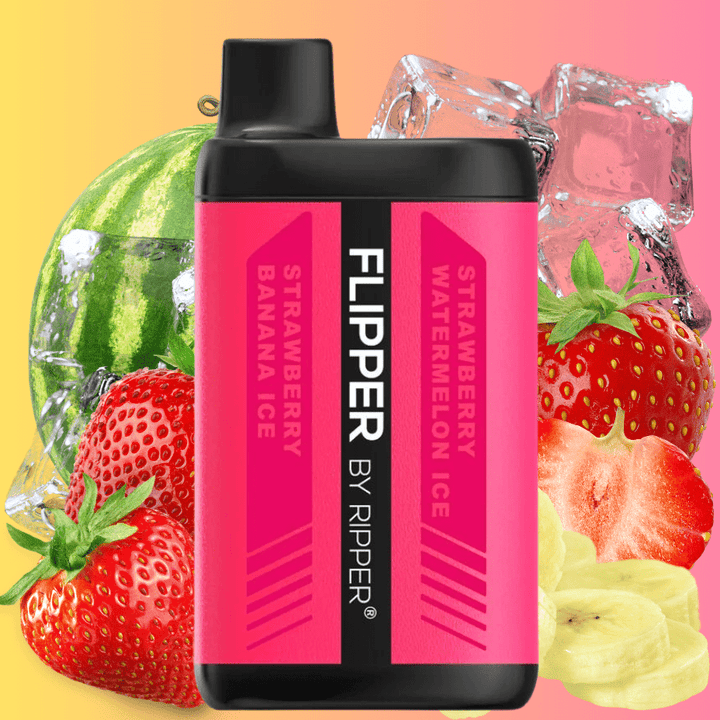 Flipper 11000 Disposable Vape-Strawberry Banana Ice + Strawberry Watermelon Ice 1100 Puffs / 20mg Okotoks Vape SuperStore Okotoks Alberta