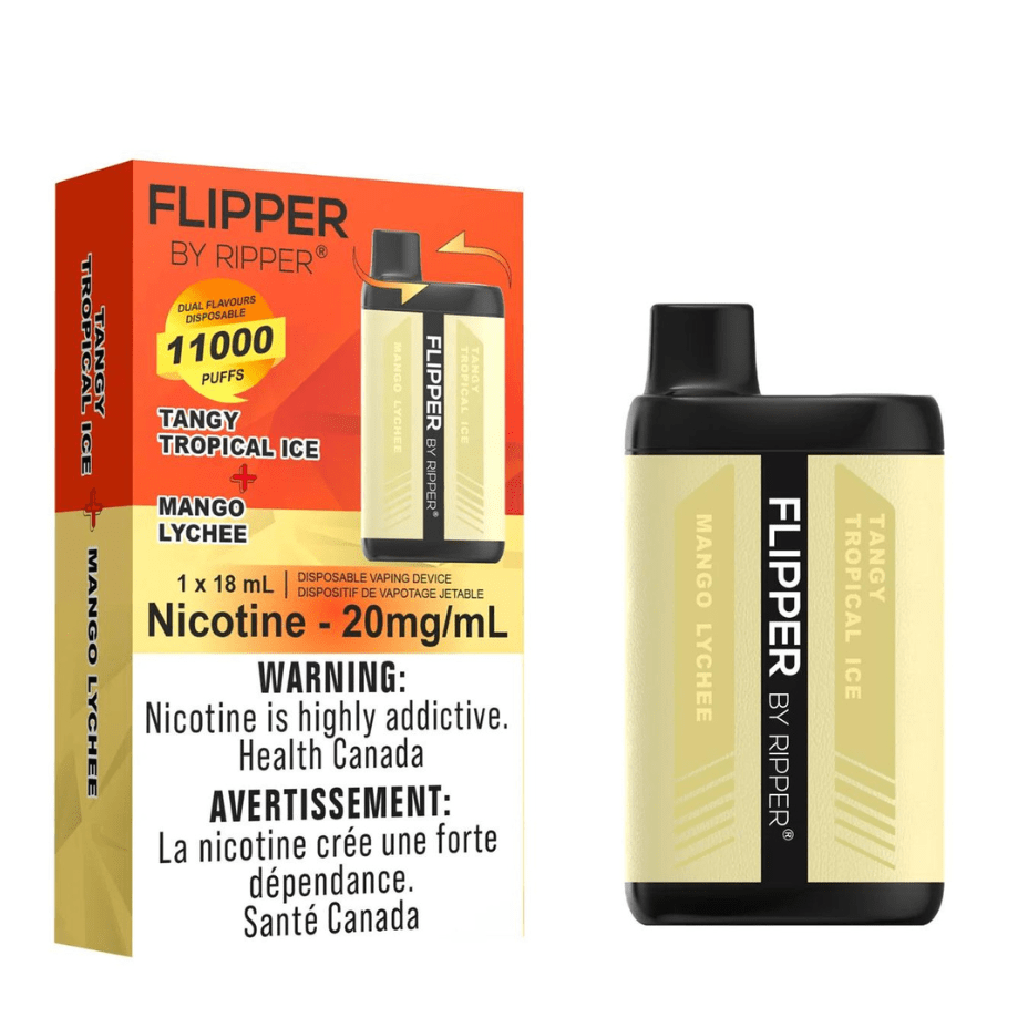 Flipper 11000 Disposable Vape-Tangy Tropical Ice + Mango Lychee 11000 Puffs / 20mg Okotoks Vape SuperStore Okotoks Alberta