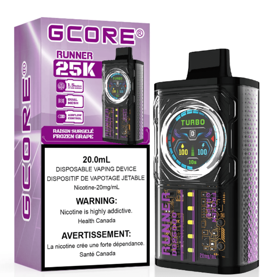 GCORE Runner 25K Disposable Vape - Frozen Grape 20mg / 25000 Puffs Okotoks Vape SuperStore Okotoks Alberta