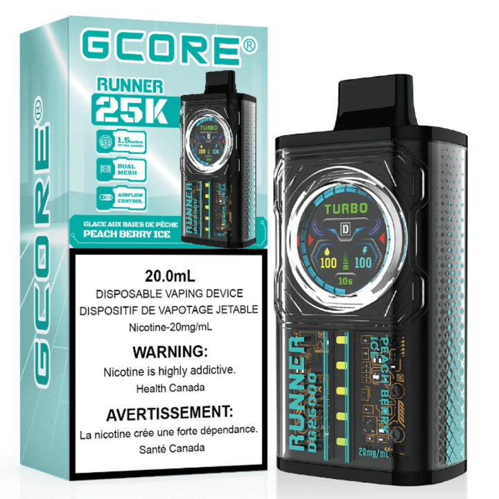 GCORE Runner 25K Disposable Vape - Peach Berry Ice 20mg / 25000 Puffs Okotoks Vape SuperStore Okotoks Alberta