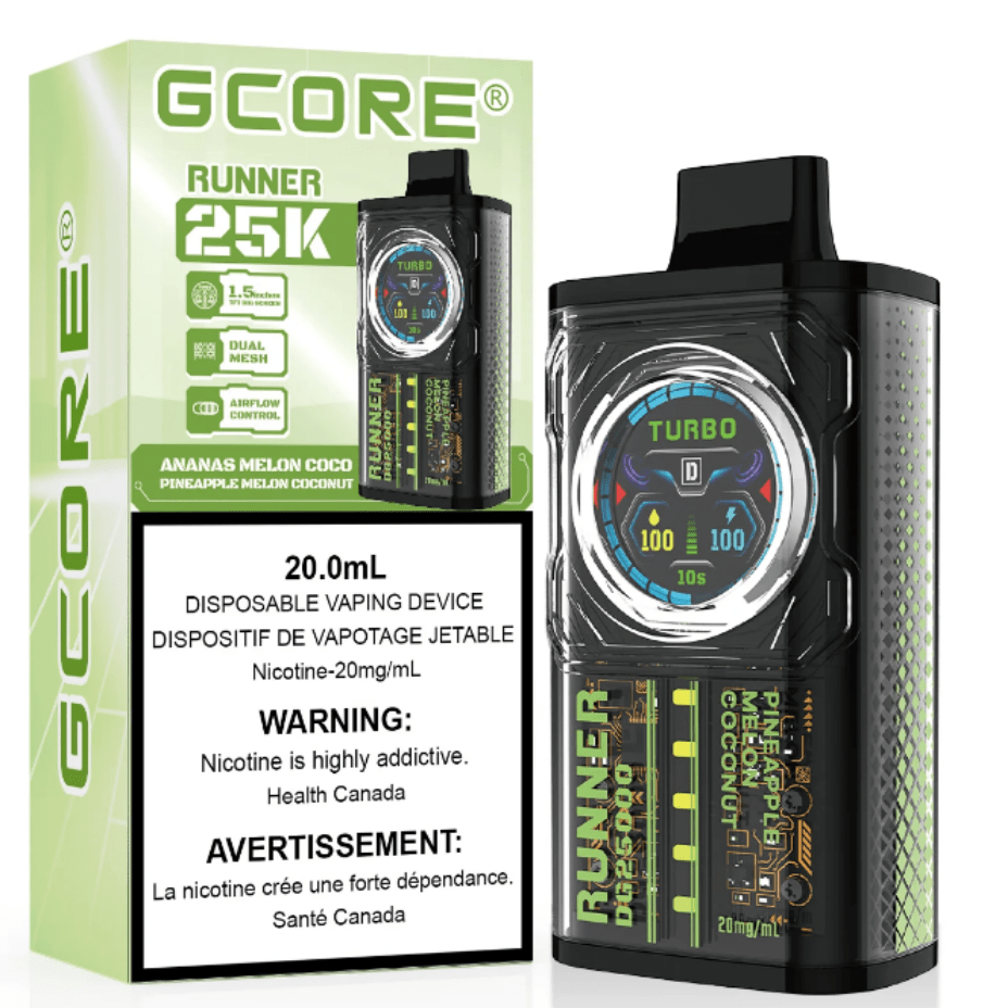 GCORE Runner 25K Disposable Vape - Pineapple Melon Coconut 20mg / 25000 Puffs Okotoks Vape SuperStore Okotoks Alberta