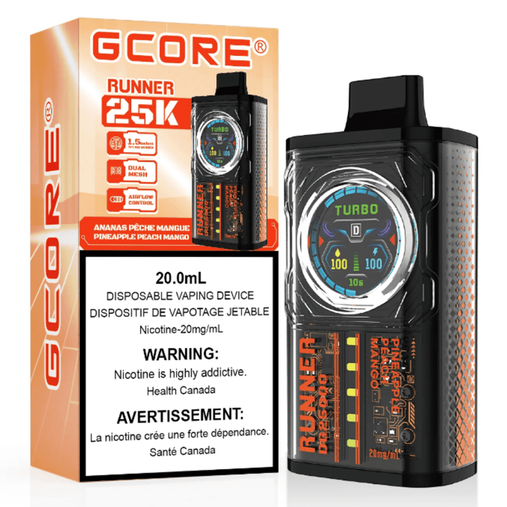 GCORE Runner 25K Disposable Vape - Pineapple Peach Mango 20mg / 25000 Puffs Okotoks Vape SuperStore Okotoks Alberta