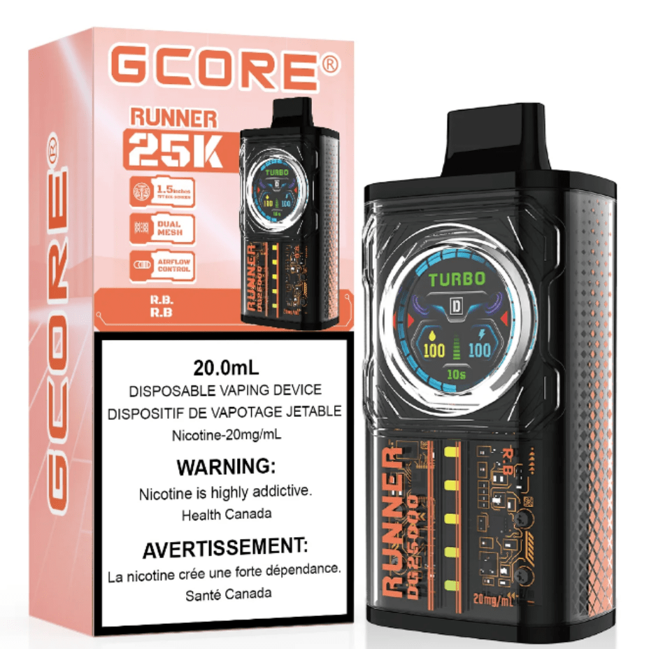 GCORE Runner 25K Disposable Vape - R.B 20mg / 25000 Puffs Okotoks Vape SuperStore Okotoks Alberta