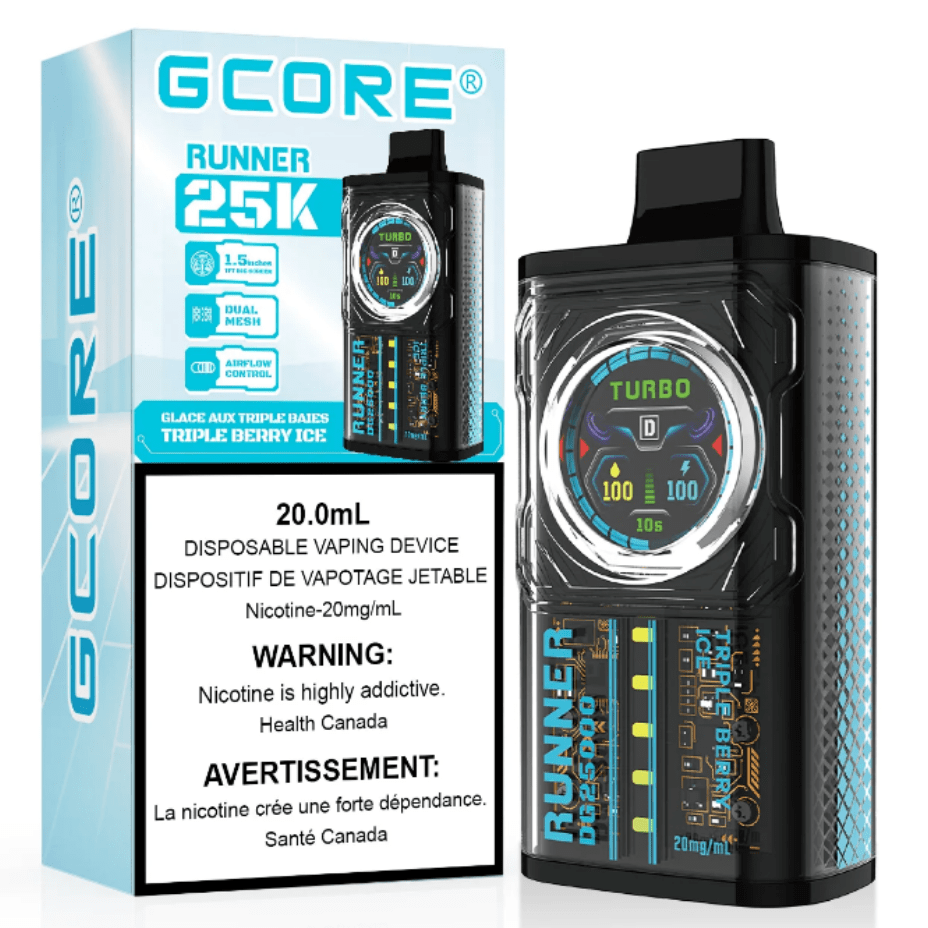 GCORE Runner 25K Disposable Vape - Triple Berry Ice 20mg / 25000 Puffs Okotoks Vape SuperStore Okotoks Alberta