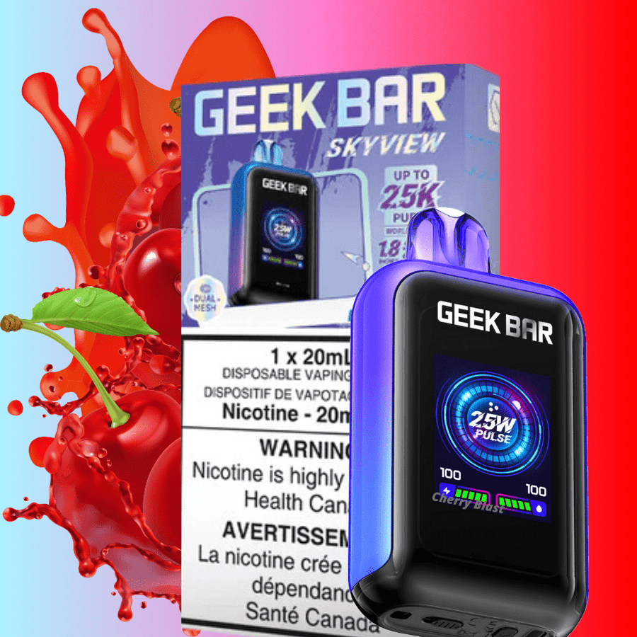 Geek Bar Skyview 25K Disposable Vape -Cherry Blast 25000 Puffs / 20mg Okotoks Vape SuperStore Okotoks Alberta