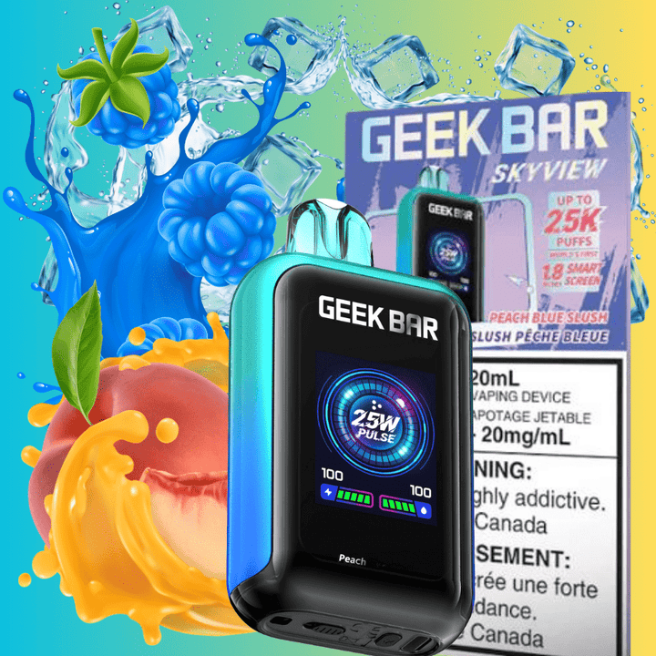 Geek Bar Skyview 25K Disposable Vape - Peach Blue Raspberry Slush 25000 Puffs / 20mg Okotoks Vape SuperStore Okotoks Alberta