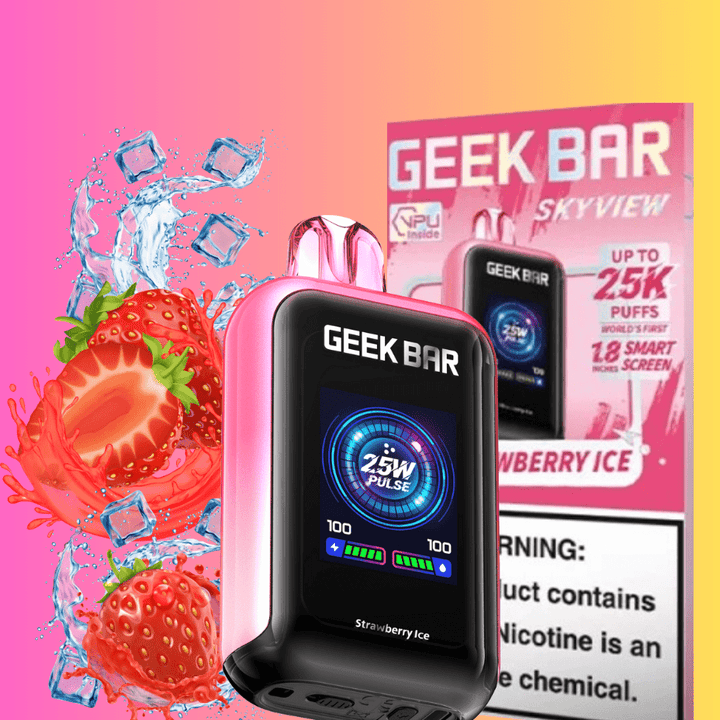 Geek Bar Skyview 25K Disposable Vape -Strawberry Ice 25000 Puffs / 20mg Okotoks Vape SuperStore Okotoks Alberta