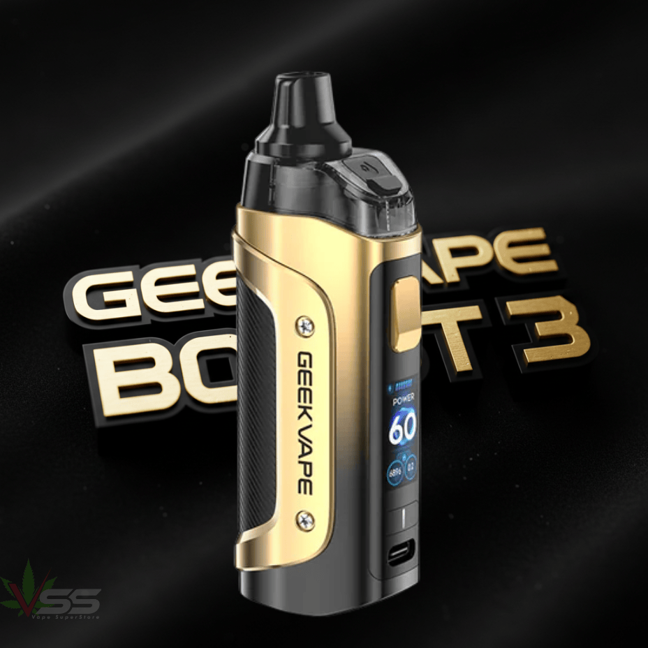 Geekvape Aegis Boost 3 Pod Kit-3000mAh Gold Okotoks Vape SuperStore Okotoks Alberta