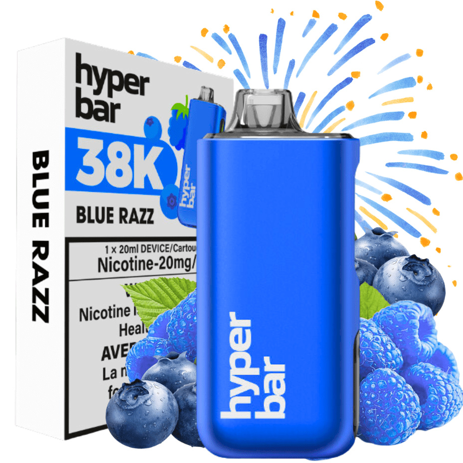 Hyper Bar BE38000 Disposable Vape-Blue Razz 38000 Puffs / 20mg Okotoks Vape SuperStore Okotoks Alberta