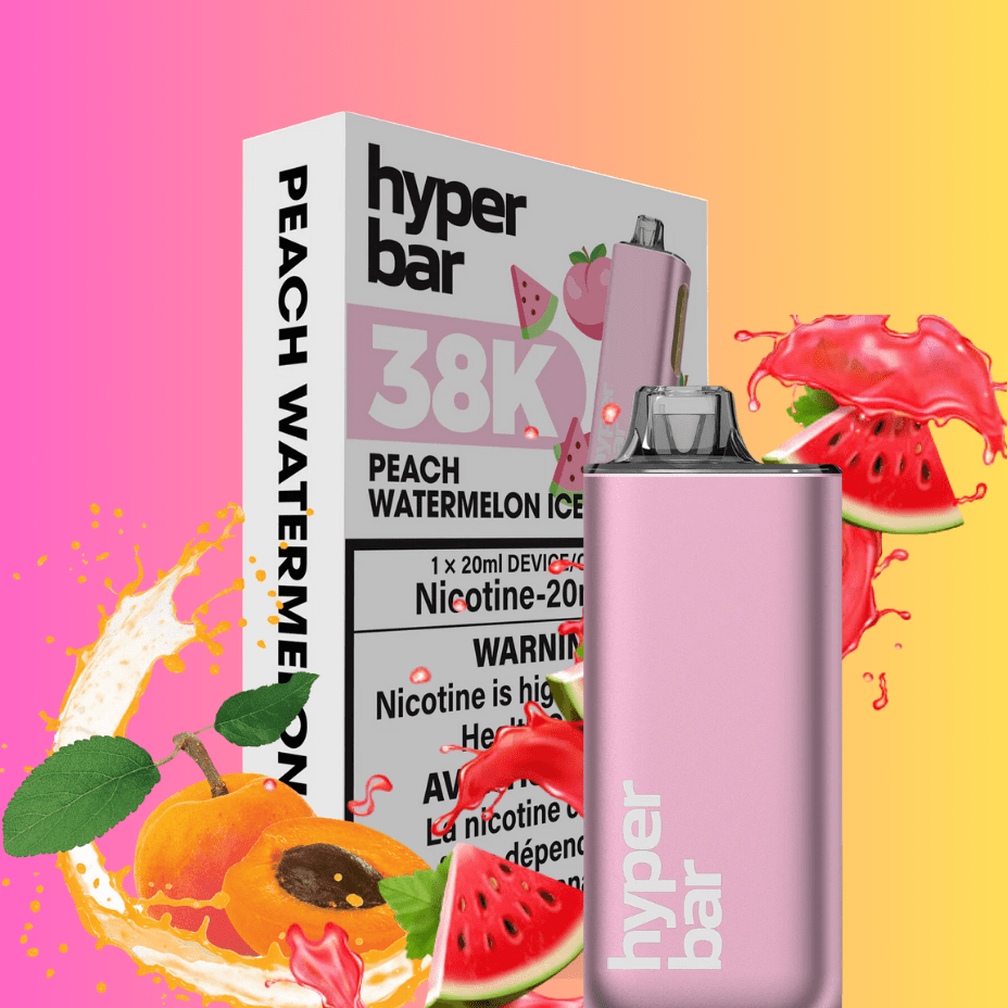 Hyper Bar BE38000 Disposable Vape-Peach Watermelon Ice 38000 Puffs / 20mg Okotoks Vape SuperStore Okotoks Alberta