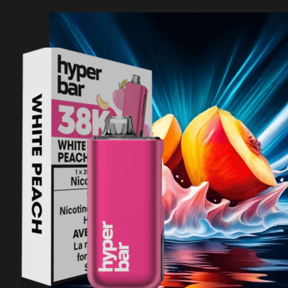 Hyper Bar BE38000 Disposable Vape-White Peach 38000 Puffs / 20mg Okotoks Vape SuperStore Okotoks Alberta