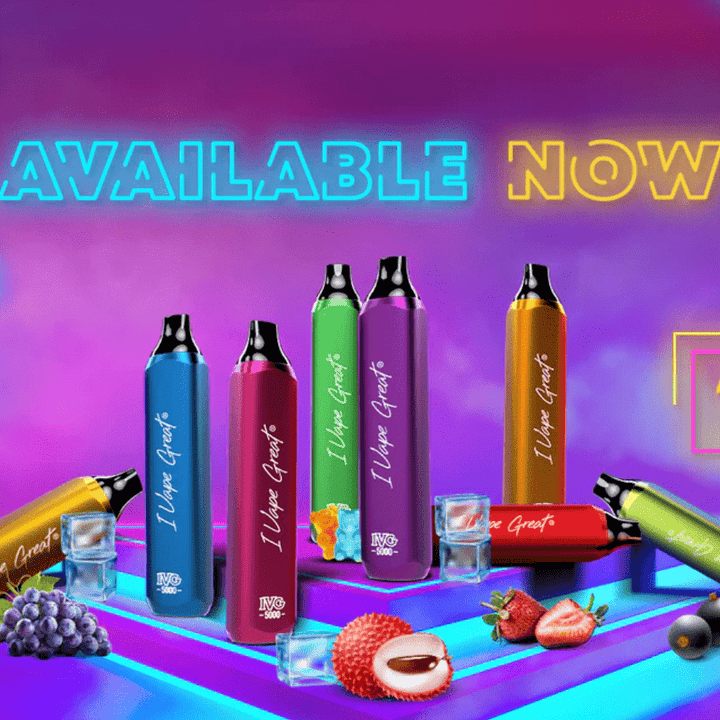 IVG 5000 Rechargeable Disposable Vape Poppin Strawberry Peach 12ml / 20mg Okotoks Vape SuperStore Okotoks Alberta