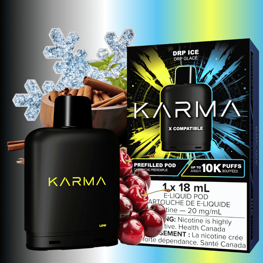 Karma 10k Puff Pod-DRP Ice 18ml / 20mg Okotoks Vape SuperStore Okotoks Alberta