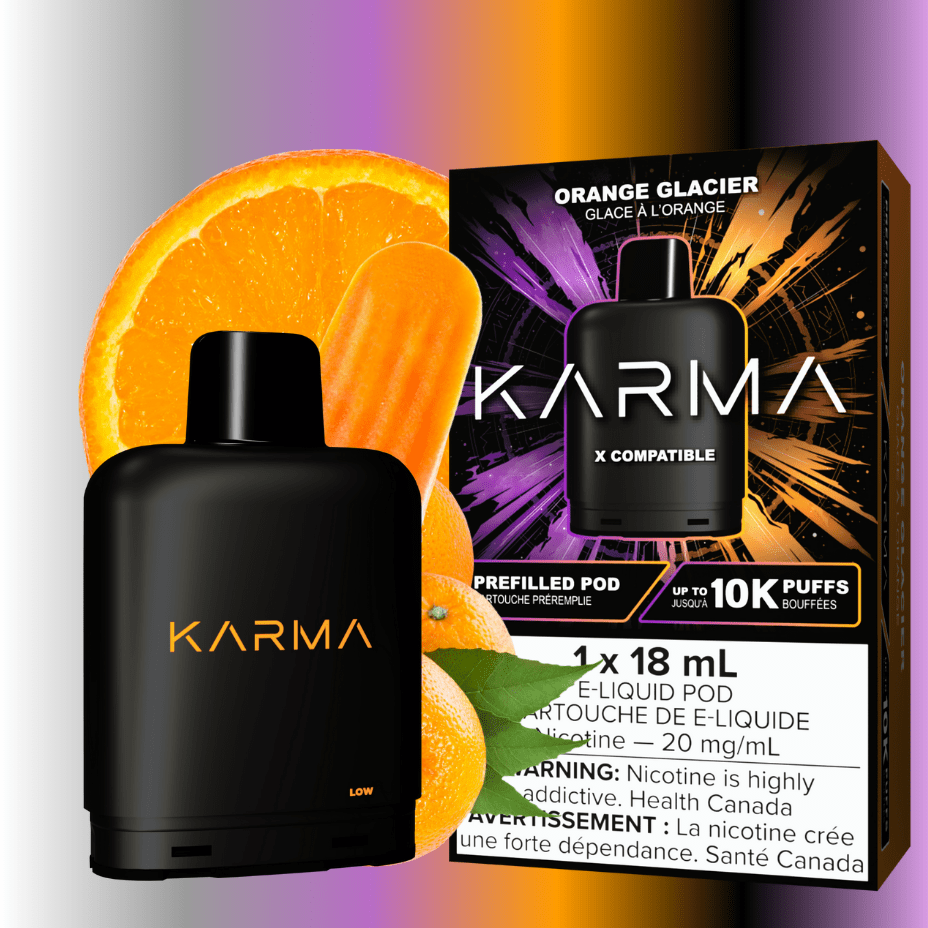 Karma 10k Puff Pod-Orange Glacier 18ml / 20mg Okotoks Vape SuperStore Okotoks Alberta