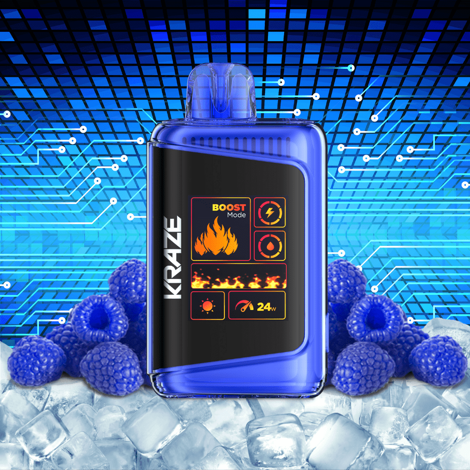 Kraze HD Mega 20k Disposable Vape - Blue Razz Ice 20000 Puffs / 20mg Okotoks Vape SuperStore Okotoks Alberta