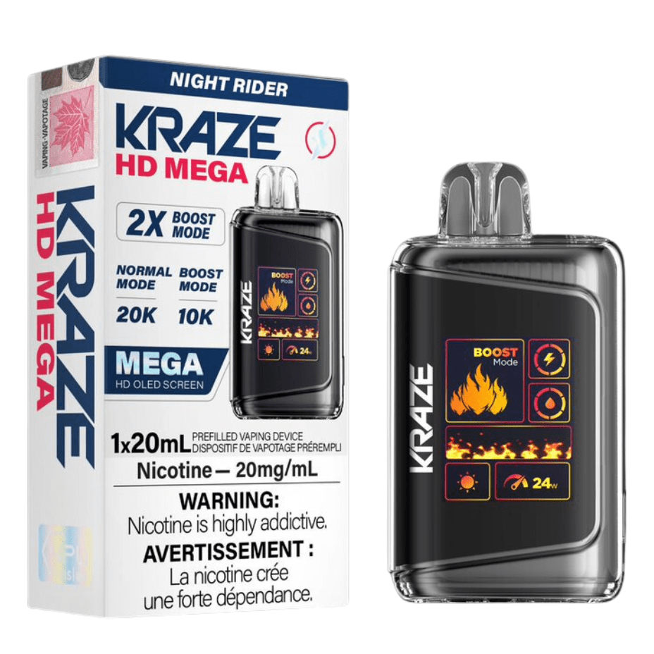 Kraze HD Mega 20k Disposable Vape - Night Rider 20mg / 20000 Puffs Okotoks Vape SuperStore Okotoks Alberta