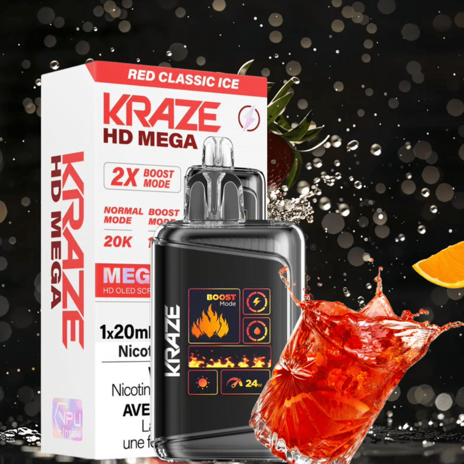 Kraze HD Mega 20k Disposable Vape - Red Ice 20000 Puffs / 20mg Okotoks Vape SuperStore Okotoks Alberta