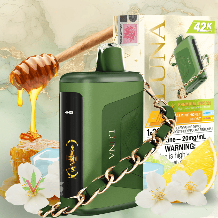 Kraze Luna 42k Disposable Vape - Jasmine Honey Frost Okotoks Vape SuperStore Okotoks Alberta