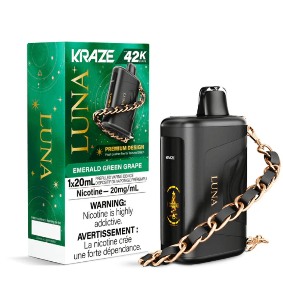 Kraze Luna Disposable Vape-Emerald Green Grape Okotoks Vape SuperStore Okotoks Alberta