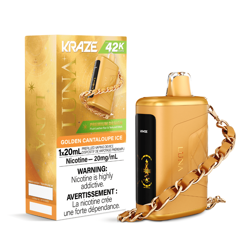 Kraze Luna Disposable Vape-Golden Cantaloupe Ice Okotoks Vape SuperStore Okotoks Alberta