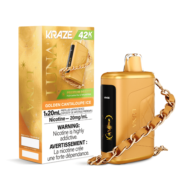 Kraze Luna Disposable Vape-Golden Cantaloupe Ice Okotoks Vape SuperStore Okotoks Alberta