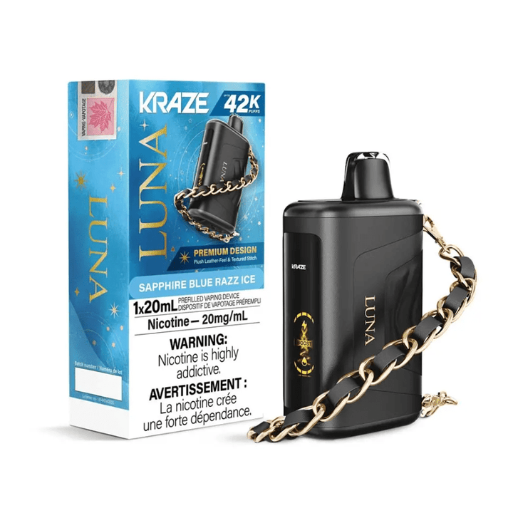 Kraze Luna Disposable Vape-Sapphire Blue Razz Ice Okotoks Vape SuperStore Okotoks Alberta