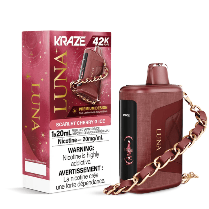 Kraze Luna Disposable Vape-Scarlet Cherry G Ice Okotoks Vape SuperStore Okotoks Alberta