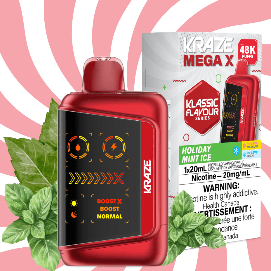 Kraze Mega X 48K Disposable Vape - Holiday Mint Ice Okotoks Vape SuperStore Okotoks Alberta