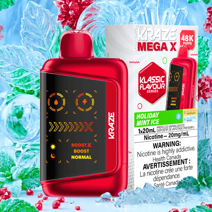 Kraze Mega X 48K Disposable Vape - Holiday Mint Ice Okotoks Vape SuperStore Okotoks Alberta