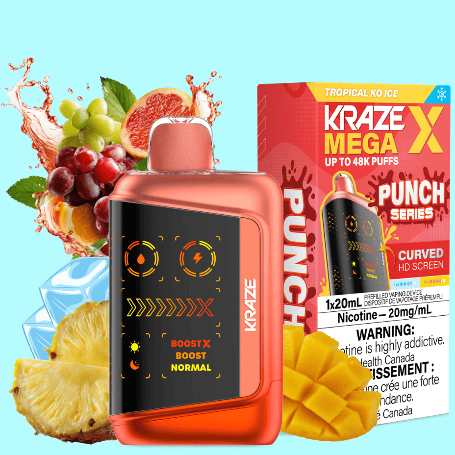 Kraze Mega X 48K Disposable Vape - Punch Series Tropical KO Ice Okotoks Vape SuperStore Okotoks Alberta