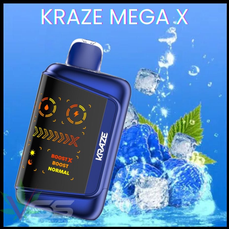 Kraze Mega X 48K - Tangy Blue Razz Ice Okotoks Vape SuperStore Okotoks Alberta