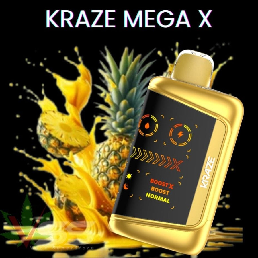Kraze Mega X 48K - Tangy Pineapple Ice Okotoks Vape SuperStore Okotoks Alberta