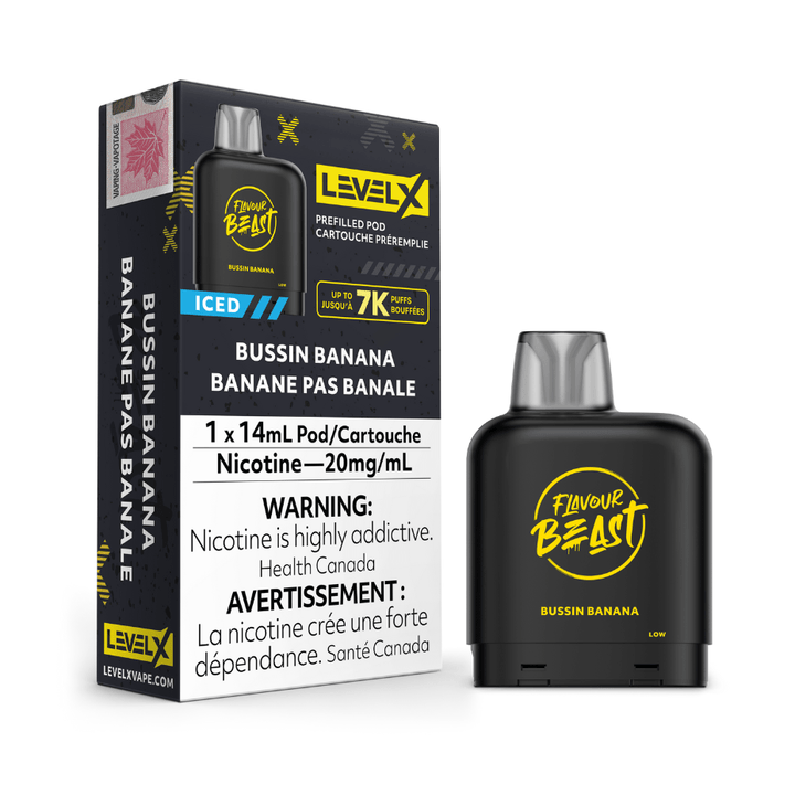 Level X Flavour Beast Pod-Bussin Banana 20mg / 7000 Puffs Okotoks Vape SuperStore Okotoks Alberta