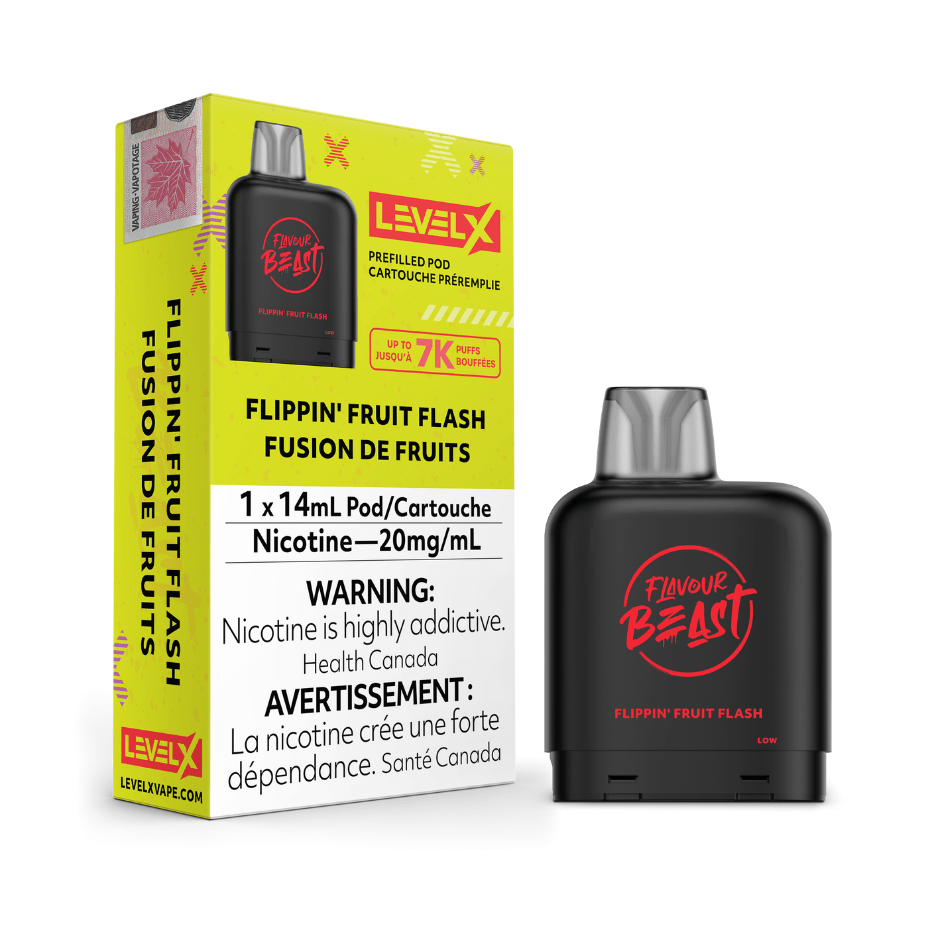 Level X Flavour Beast Pod-Flippin' Fruit Flash 20mg / 7000 Puffs Okotoks Vape SuperStore Okotoks Alberta